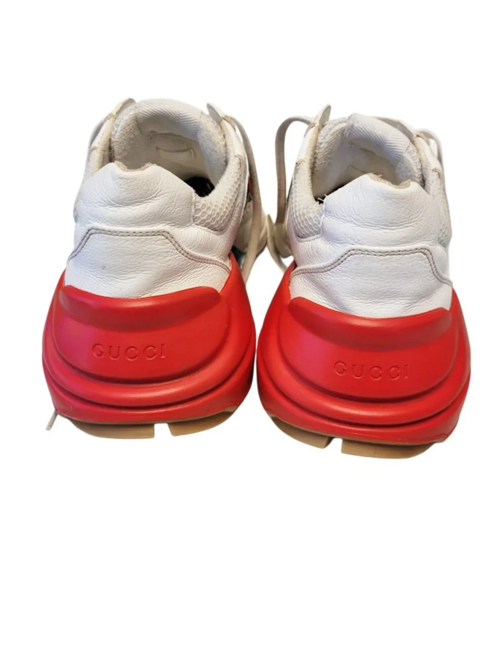 Gucci Rhyton Epilogue White Red Green Reflective Sneakers  UK 9